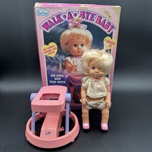 Vintage Walk A Bye Baby Little Darlings 1993 With Accessories & Box Rare, As Is